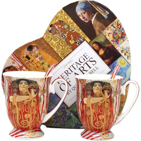 Porzellantassen, 2-teiliges Gustav Klimt Judith Luxus-Geschenkset (1/5)