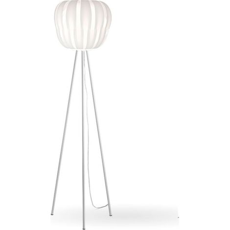 Dreibein-Stehlampe aus weißem Metall cm. 42 x 165 Std