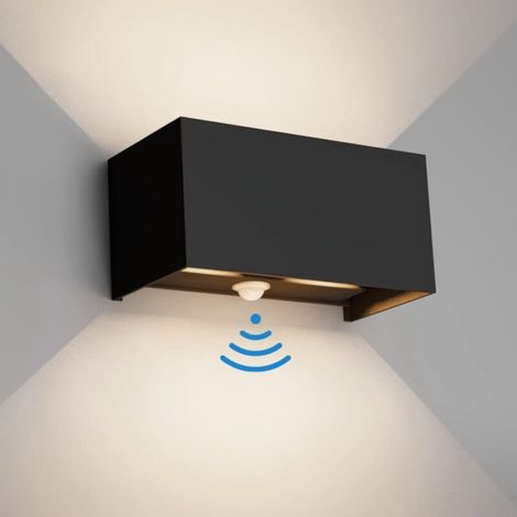 Lampe d'extérieur 24 W avec détecteur de mouvement,éclairage extérieur,faisceau lumineux réglable, applique murale extérieure avec détecteur de mouvement pour jardin, IP65, 4000 K, noir (1/5)