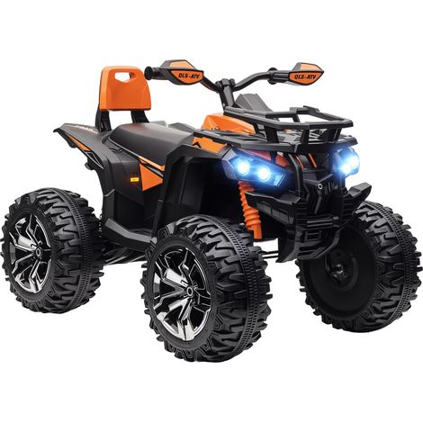 12V Kinderfahrzeug mit Vorwärts-, Rückwärtsfunktion, MP3-Musikplayer, Scheinwerfer, 3-8 km/h, 3-5 Jahre, Orange