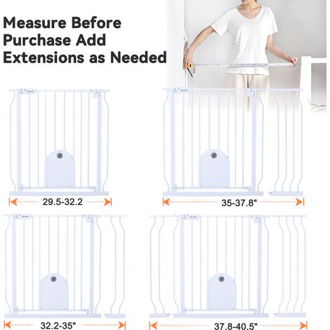 Barrière de sécurité enfant extensible Barrière d'escalier fermeture facile H.76 x l.75 - 111 cm max. blanc Fantablau