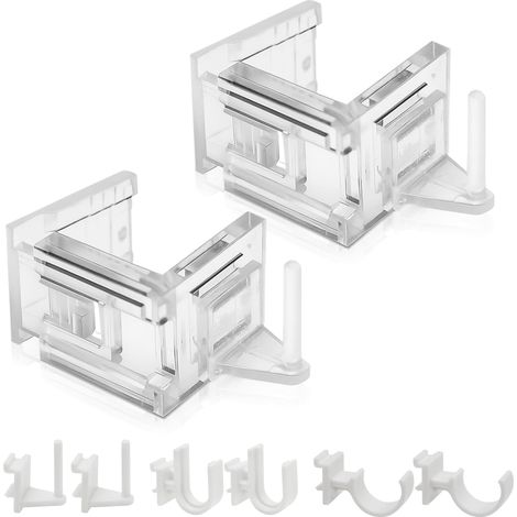 Rollina Lot de 2 crochets de fenêtre à suspendre - Pour tringles à rideaux sans perçage - Support de tringle à rideaux à clipser - Pour tringle à rideaux et tringles de vitrage - Pour rideaux de (1/5)