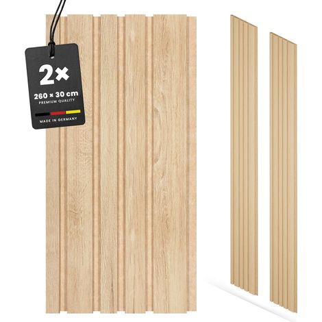 KGM Akustikpaneele 2x Blend Eiche Natur Ton in Ton 30x260 cm MDF