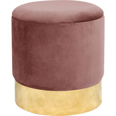 Pouf a scomparto rotonda in velluto AKORD GOLDEN colore Rose (1/5)