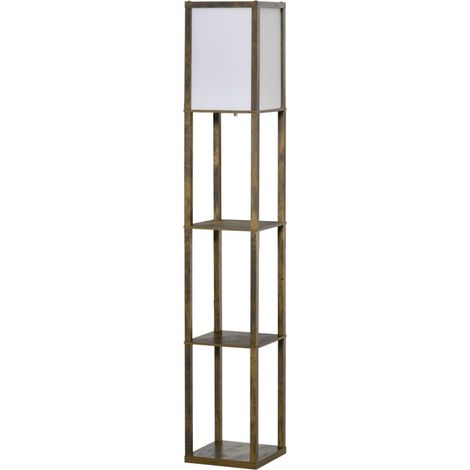 Lampada da terra con ripiani in legno 26 x 26 x 160 cm, E27 (1/5)