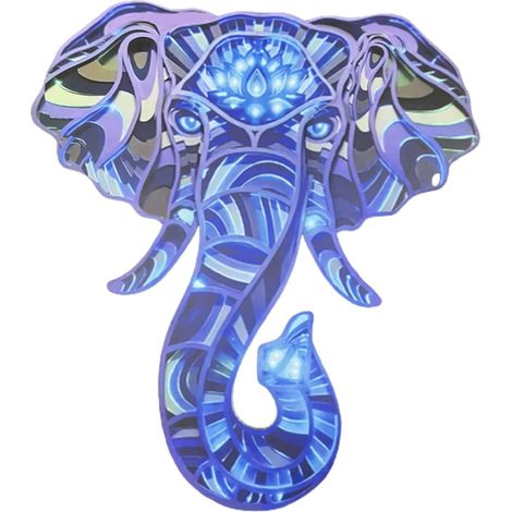 Mandala Yoga Room Night Light, Mandala Applique Murale Multicouche Découpée Au Laser Sculpté LED Élégant Mandala Suspendu MDF Panneaux Lampe Décoration (l'éléphant)