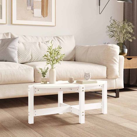vidaXL Coffee Table White 87x48x35 cm Solid Wood Pine (1/5)