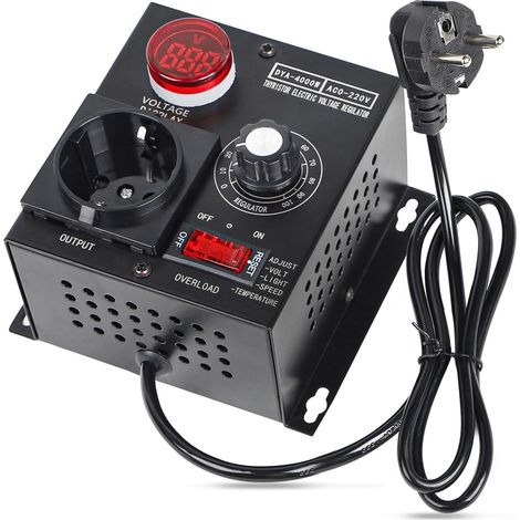 Variateur de Vitesse pour Moteur 220V Regulateur de Tension 220V AC 9A 4000W Variateur De Vitesse Régulateur de Tension pour le Contrôle de l'éclairage, de la Température et de la Vitesse (1/5)