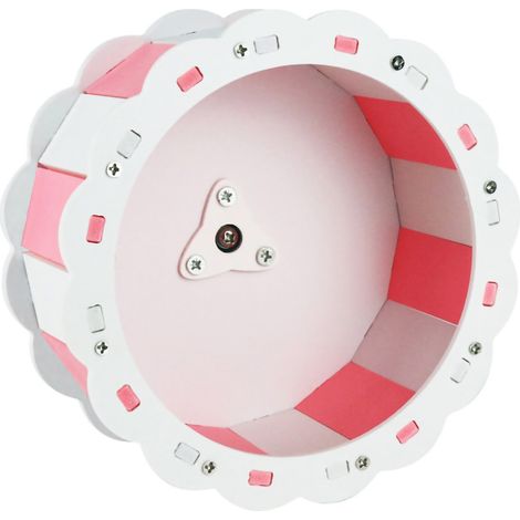 Roue de Hamster silencieuse en forme de tournesol, assemblage à vis en PVC pour animaux de compagnie, course à pied pour le sport, deux couleurs, Sakura rose et blanc 13cm/5,1 pouces (1/5)