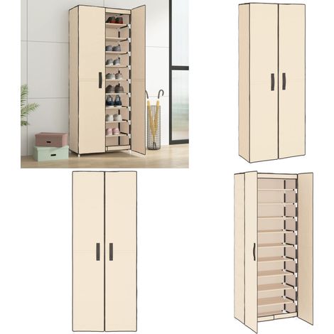 Schuhschrank Creme 60x30x166 cm Stoff - Schuhschrank - Schuhregal - Garderobe - Einbauschrank - Aufbewahrungssystem - Home & Living (1/5)