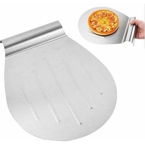 Pelle à Pizza Ronde en INOX Pelle Grande Surface pour Four à Pain Gâteau Lifter (1/4)