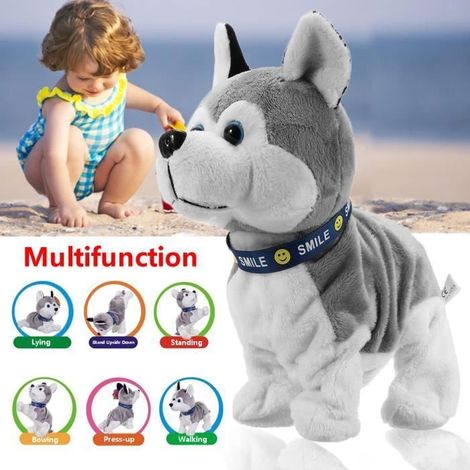 Électronique Robot Chien Jouet Peluche Interactive Détecteur Son Touche Aboiement Marche Cadeau Enfant Bébé Anniversaire