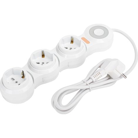 Multiprise 3 Prises Concaves 10A avec Fiche UE 220V-250V pour Accessoires Électriques (1/5)
