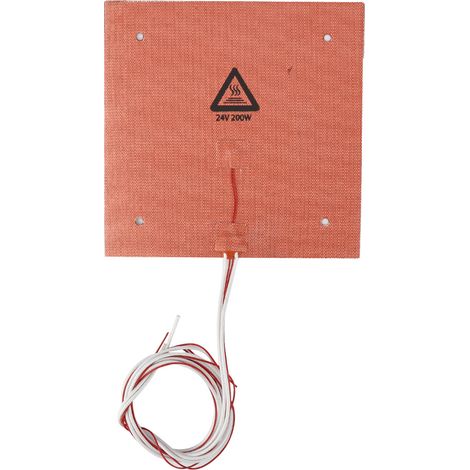 Plateau de chauffage silicone 200W 24V 235x235mm résistant hautes températures pour imprimante 3D (1/5)