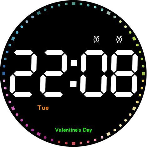 Digitale Wanduhr (25 cm) – Große LED-Wanduhr – Moderne Wanduhr mit Timer – Anzeige der Tagestemperatur und 2 Alarme (1/4)
