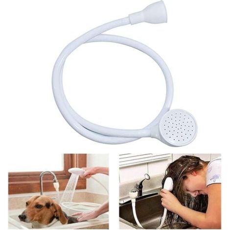 ZVD-Pulvérisateur de robinet portable pour évier, 110 cm de long, pour shampoing, pommeau de douche, pour le bain de bébé, la douche des animaux, le lavage des cheveux et le rinçage des légumes. (1/4)