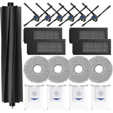 19-teiliges Zubehörset für Ecovacs Deebot X2 Omni/ X2/ X2 Pro Saugroboter: 1 Hauptbürste, 4 HEPA-Filter, 4 Reinigungspads, 4 Staubbeutel, 6 Seitenbürsten. (1/5)