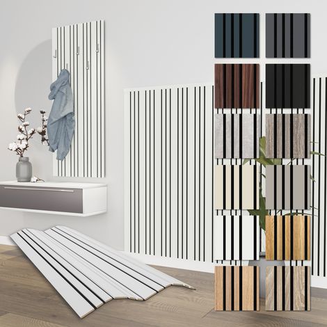 HEXIM Akustikpaneele Holz Mila 138,5x60cm flexible Wandpaneele Kombipaneel 0,83 m² Wandpaneele MDF Akustikfilz: APMH11 - White, 1 Paneel - 0.83m² (1/5)