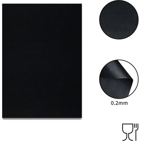 Lot de 4Tapis Barbecue 60x40cm, Anti-adhérent Tapis de Cuisson Barbecue en Téflon, Papier BBQ Réutilisable avec Brosse et Clip, Peut Etre Coupé Grill Mat pour BBQ à Gaz Charbon Electrique (1/5)