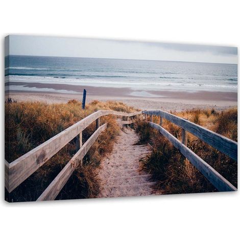 Tableau sur toile Chemin vers la plage Dunes Mer 60x40 (1/5)