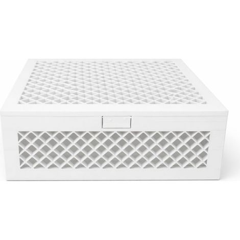 Boîte de rangement avec couvercle, organisateur ajouré blanc pour petits objets de la maison (1/3)