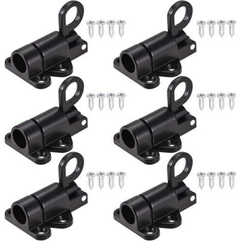 6 Pieces Automatic Door Latch Window Lock Security with Screws Lock (1/4)