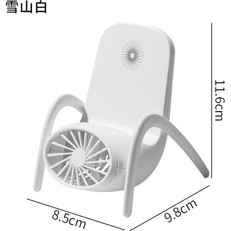 Soporte para móvil, mini ventilador portátil de bolsillo con cargador USB, ideal para la oficina o estudiantes. Perfecto como regalo de viaje o para el sofá. Dimensiones: 8,5 x 9,8 x 11,6 cm.