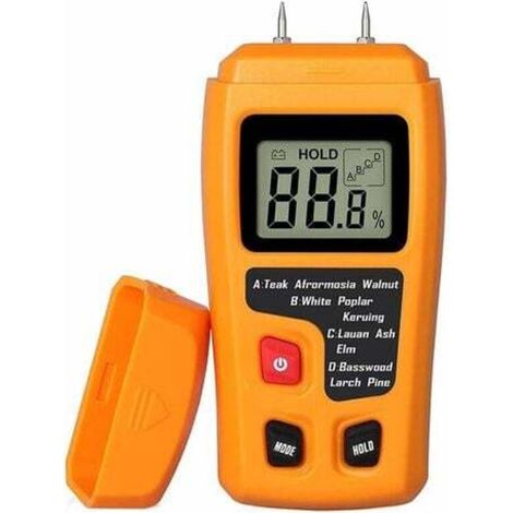 Testeur d'humidité du bois portable testeur d'humidité LCD pour détecteur d'humidité du bois pour la mesure de l'humidité du papier de bois de chauffage (1/5)