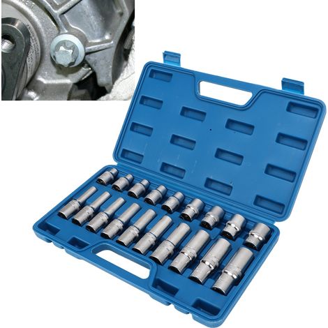 Jeu de 19 douilles Torx E-Torx 1/2" E8-E24 (ZK-150) (livré en boîte carton) (surpoids) (1/5)