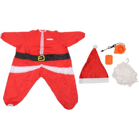 Costume de Père Noël Gonflable - Alimentation par Piles - Taille 160-185 cm - Polyester - Couleurs Vives - Idée Cadeau Fête (1/5)