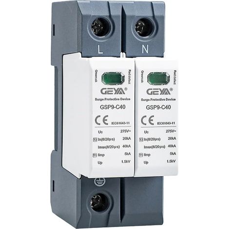 Parasurtenseur 20KA-40KA SPD Parafoudre de Maison Type de Rail Din (2P,AC275V) (1/5)