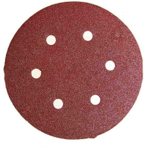 10 pièces/ensemble 125mm 5 pouces papier abrasif rond huit trous disque feuilles de sable grain 40-2000 crochet et boucle disque de ponçage tampon de polissage, 125mm 6 trous, 320 (1/2)