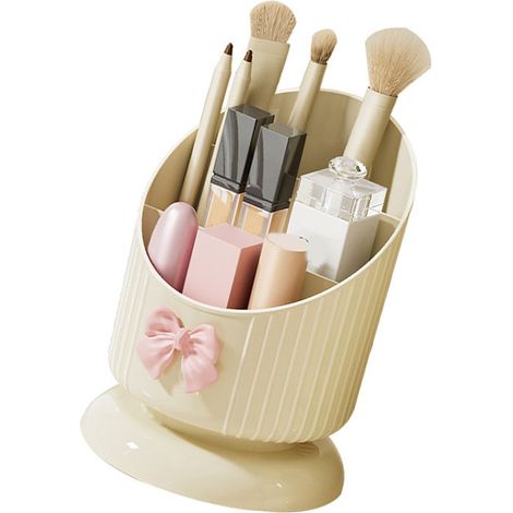 Kosmetikaufbewahrungseimer mit großem Fassungsvermögen, unterteilter Kunststoff-Organizer für Lippenstift und Lidschatten (1/5)