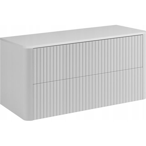Meuble sous-vasque suspendu LINEA blanc 100 cm avec plan de travail (1/5)