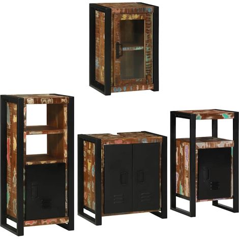 vidaXL Set di mobili per il bagno 4 pcs Legno massello riciclato (1/5)