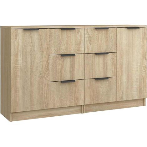 Maison Exclusive - Credenze 2 pz Rovere Sonoma 60x30x70 cm in Legno Multistrato (1/5)