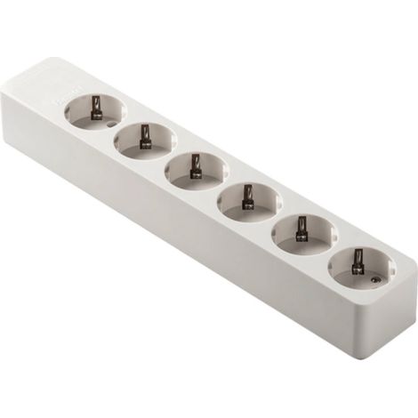 Base enchufe DUOLEC múltiple con T/T lateral. 4 unidades. 6 tomas -