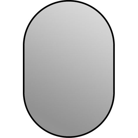 Miroir arche mural 60 x 90 cm en verre HD sans cuivre, cadre noir aluminium, installation verticale ou horizontale, pour salle de bain et entrée CHICFURN (1/5)