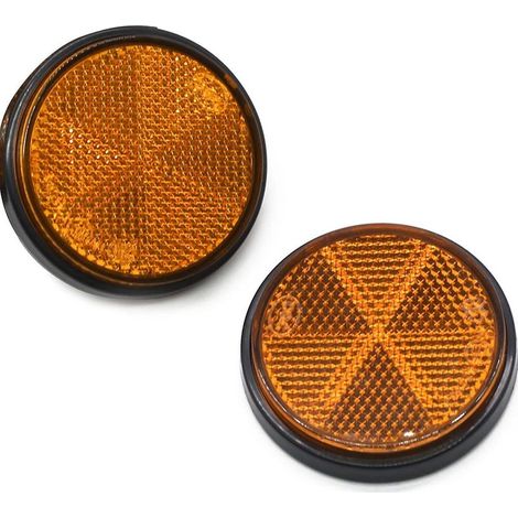 lot De 2 Catadioptre Rond Homologu E9, Rflecteurs Arrire Ronds Visser Rflchissants De Scurit,rflecteurs Pour Poteaux De Barrire/caravane/rv/trac (1/4)