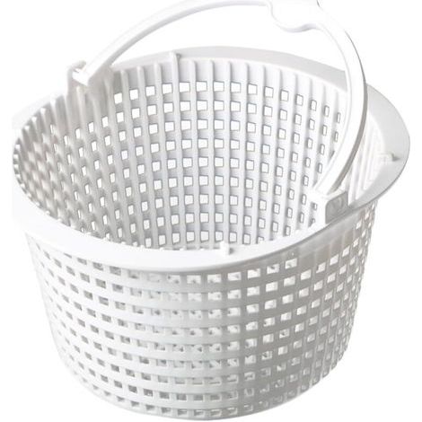 Panier de skimmer de 16 cm, panier de rechange pour skimmer standard, tamis de piscine de 16 cm de diamètre, avec poignée pour un retrait facile, résistant au chlore, stable (blanc) (1/5)