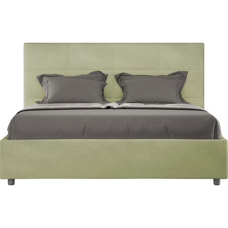 Letto Matrimoniale 160x190 cm con Rete e Contenitore Mika Tè verde (1/5)