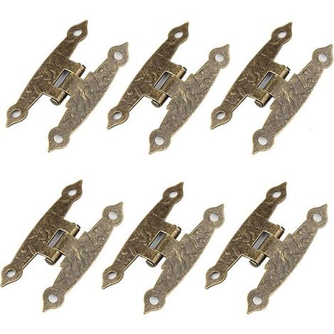 Charnières décoratives noires de style antique, en acier laminé à froid, pour une touche d'élégance sur vos meubles.