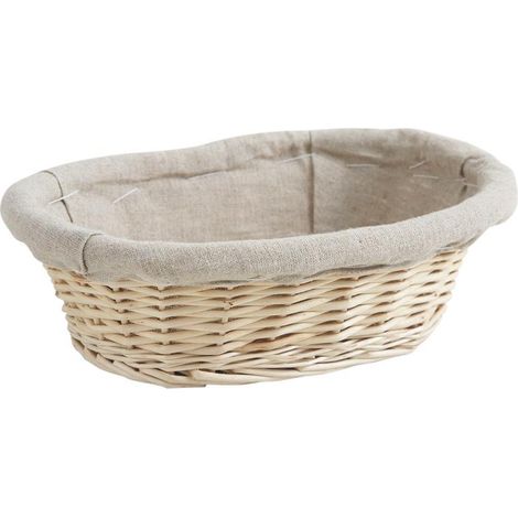 Corbeille en osier blanc 25 x 18 x 7 cm – Doublure en jute 100% naturelle – Résistante aux intempéries – Pour rangement intérieur et extérieur – Outils Et Nature