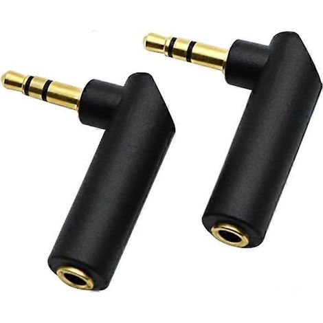 Adaptateur audio mâle-femelle coudé 3,5 mm, connecteur TRS plaqué or à 90 degrés (1/5)