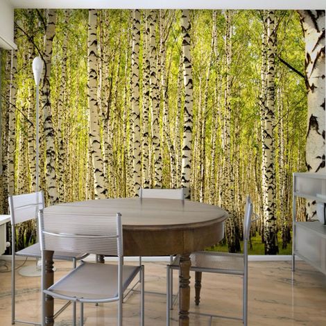 Papier Peint "Forêt de Bouleaux" 154 x 200 cm (1/2)