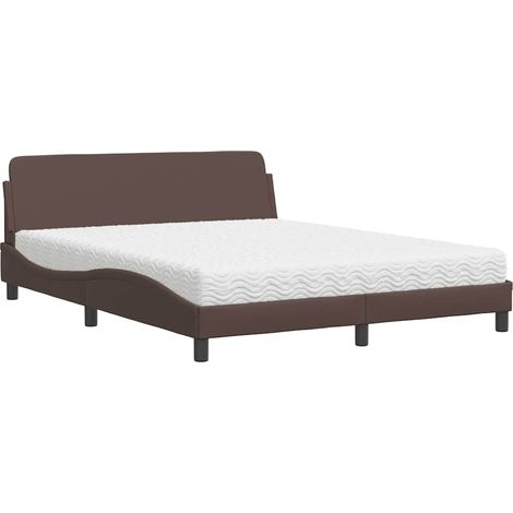 Maison Exclusive - Lit avec matelas Dover marron 160x200 cm similicuir