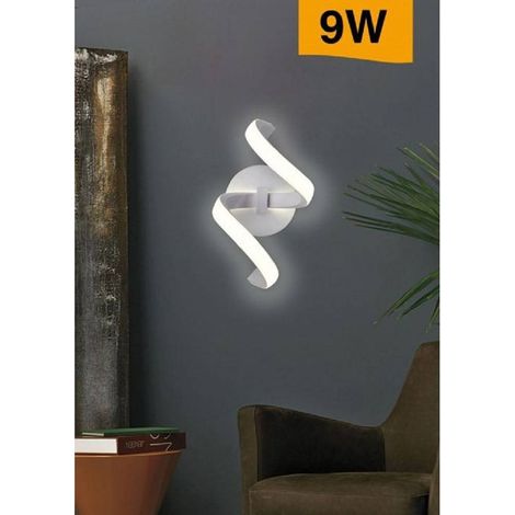Trade Shop - Applique A Parete Stilizzato 9 W Spirale Bianca Tre Colorazioni Di Luce E58-b3c - (1/2)