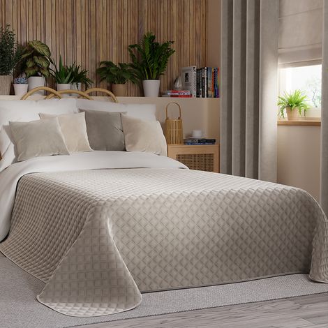 Colcha decorativa Velvi en un sutil tono gris-beige - 170x210cm (1/5)