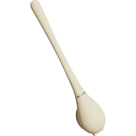 Brosse de toilette en silicone blanc crème, innovante, légère et luxueuse, avec ouverture et fermeture automatiques. (1/5)