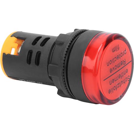 Lot de 10 voyants lumineux d'alimentation LED BERM, boîtier en polycarbonate ignifugé, diamètre 22 mm, 220 V, AD16-22D/S, rouge